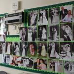 A Wall of Weddings: These are the many wedding photos of members of the congregation who were married elsewhere.